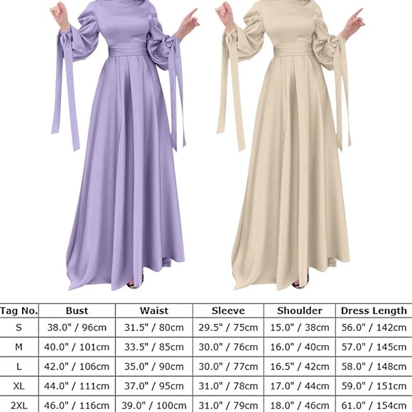Modest Ramadan Eid Maxi Dress Beige - Picture 3 of 3